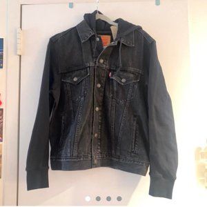 Brand New With Tags Levis Black Denim and Hoodie Jacket